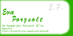 eva porzsolt business card